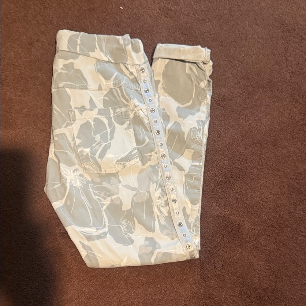 Stylish Gray Floral Track Pants